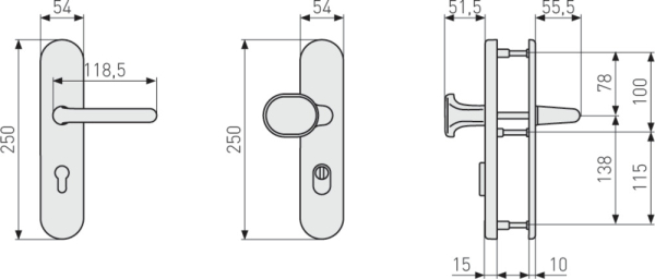 ABUS Schutzbeschlag HLZS814 für Haustüren